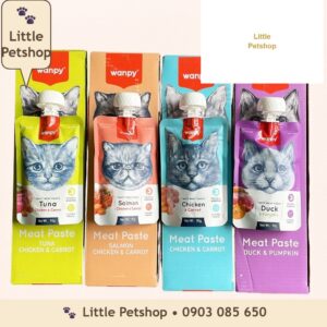 Súp thưởng Wanpy nắp vặn 4 vị 90gr chó Vịt/ Cừu/ Gà/ Bò